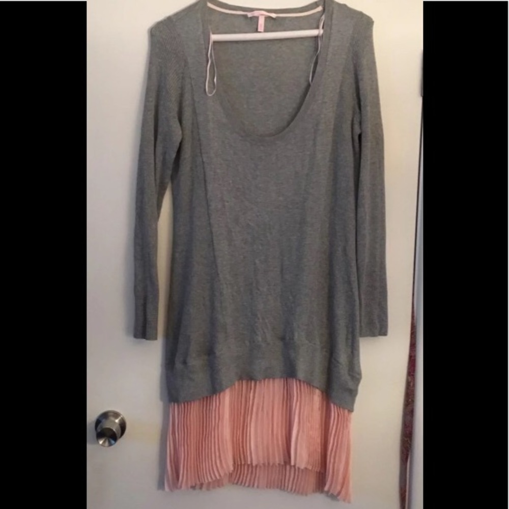 Grey sand pink sweater dress